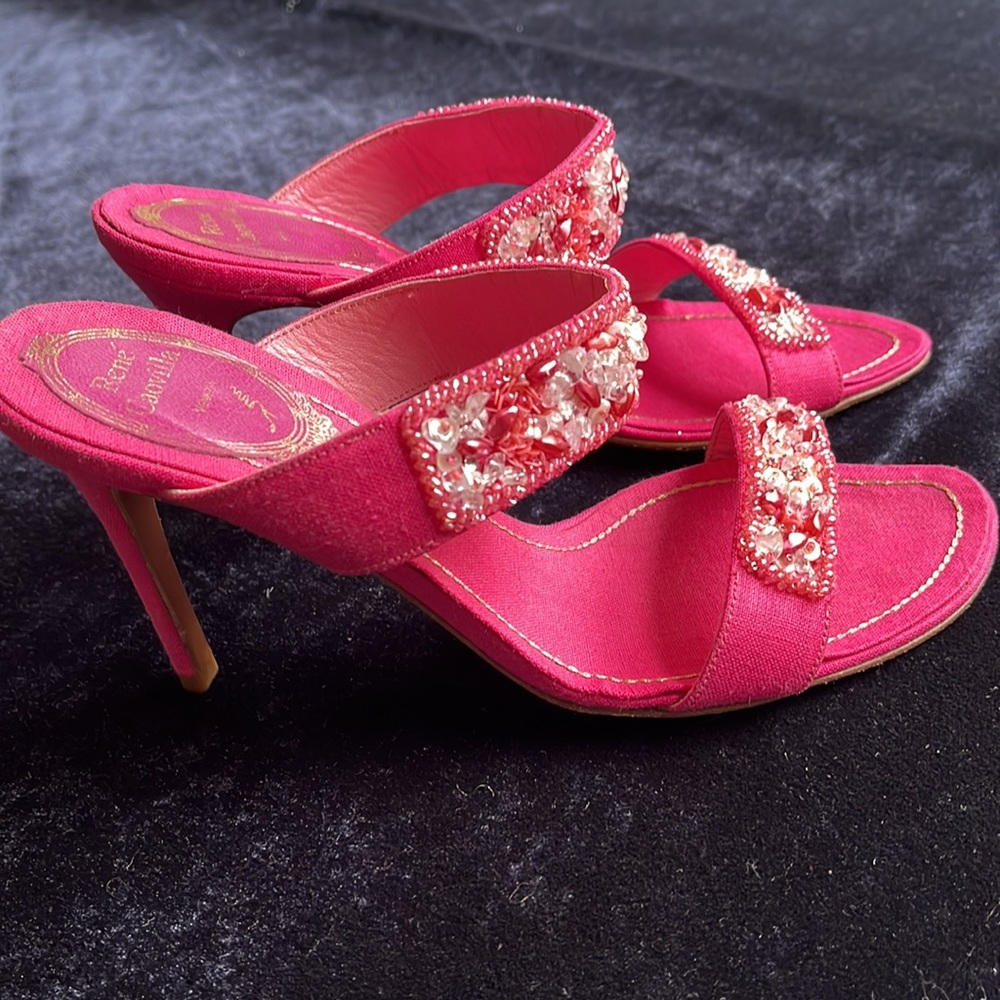 New Rene Caovilla Jeweled sandals Pink